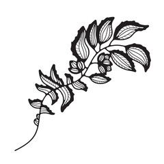 Simple floral clipart. Doodle vector