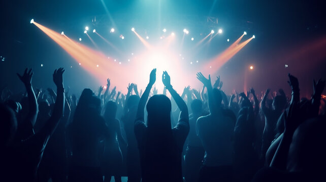 Background banner of people dancing and partying in dance or nightclub. For event and nightlife promotion.