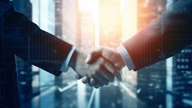 Two business man shaking hands, concept of making a deal.