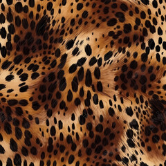 leopard print texture seamless, repeatable wildlife fur pattern, generative ai