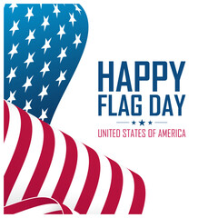 Fototapeta premium Flag Day. United States Happy Flag Day celebration card with waving American national flag. USA national holiday. Vector illustration.