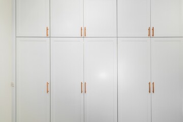 Close up of white cabinets wood in house