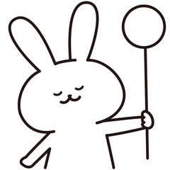 色加工ok　うさぎ素材No.156 プレート_スヤァ