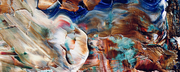 Color texture. Hand drawn oil painting on canvas. Abstract art background. Modern, contemporary art. Colorful canvas. Wall decor background	