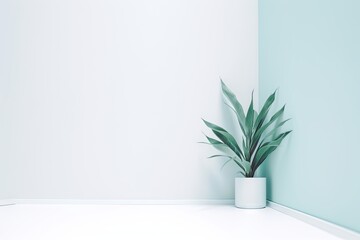 Plant in a interior. AI generated art illustration.