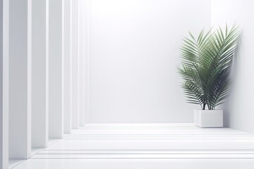 Plant in a interior. AI generated art illustration.