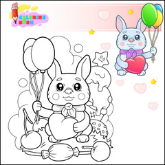 cute little rabbit coloring book