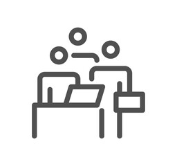 Inspection related icon outline and linear symbol.	