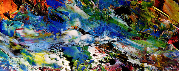 Color texture. Hand drawn oil painting on canvas. Abstract art background. Modern, contemporary art. Colorful canvas. Wall decor background	