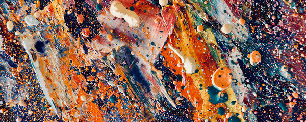 Color texture. Hand drawn oil painting on canvas. Abstract art background. Modern, contemporary art. Colorful canvas. Wall decor background	