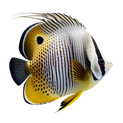 butterflyfish , isolated on transparent background cutout , generative ai