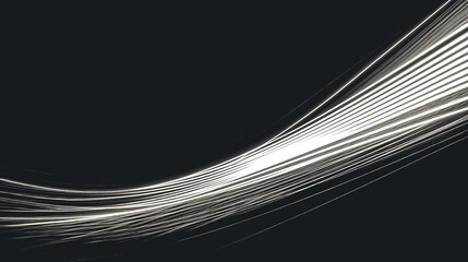 Abstract black background with light lines, generative AI.