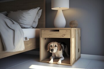 A cozy resting space for you and your furry friend with our bedroom illustration featuring an integrated dog niche. Diy Porjet Idea