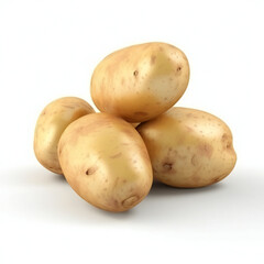potatoes isolated on a white background AI generates image