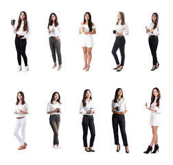 Obraz premium Modern Women with Coffee: Studio Collection Created with Generative AI and Other Techniques 
