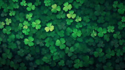 four leaf clover st patrick's day background illustration made . Generative ai