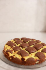 round chocolate cake with cheese