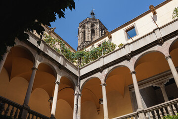 Palau del lloctinent Courtyard, Headquarters of the State Archives and Crown of Aragon in the...