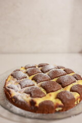 round chocolate cake with cheese
