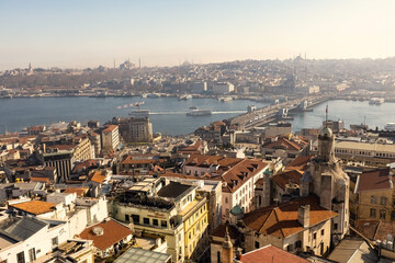 Fototapeta na wymiar Aerial view of Istanbul from Galata tower, Istanbul panorama from the top
