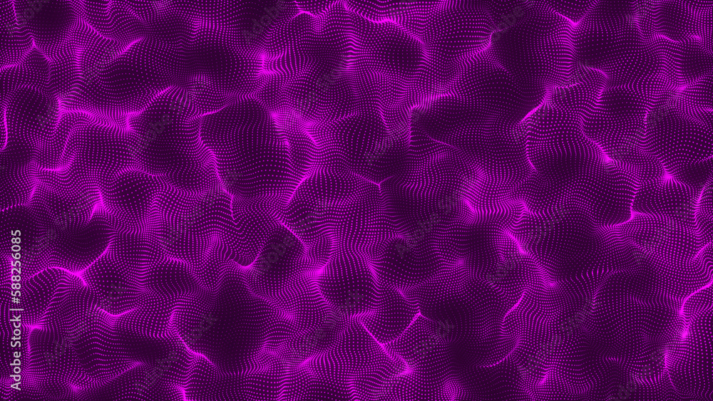 Poster wave with connecting dots and lines on dark background. abstract futuristic background. dynamic part