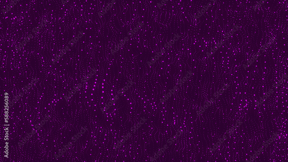 Poster wave of particles. wave with connecting dots and lines on dark background. abstract futuristic backg