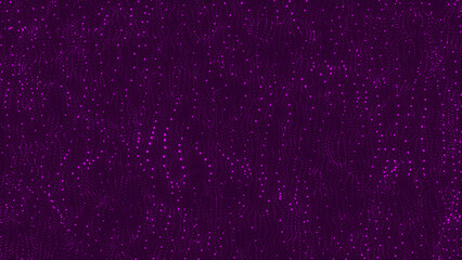 Fototapeta premium Wave of particles. Wave with connecting dots and lines on dark background. Abstract futuristic background. Dynamic particles dots wave flowing over dark.