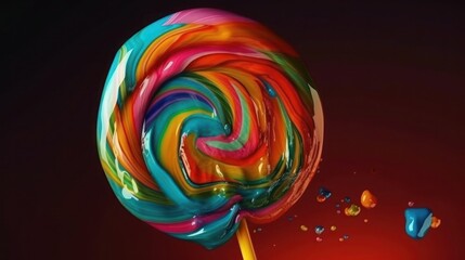 Abstract colorful lollipop, generative ai