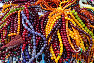 colorful rosaries for sale in the bazaar tesbih tespih ramadan   