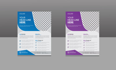 Creative Modern Business flyer Template Design set with