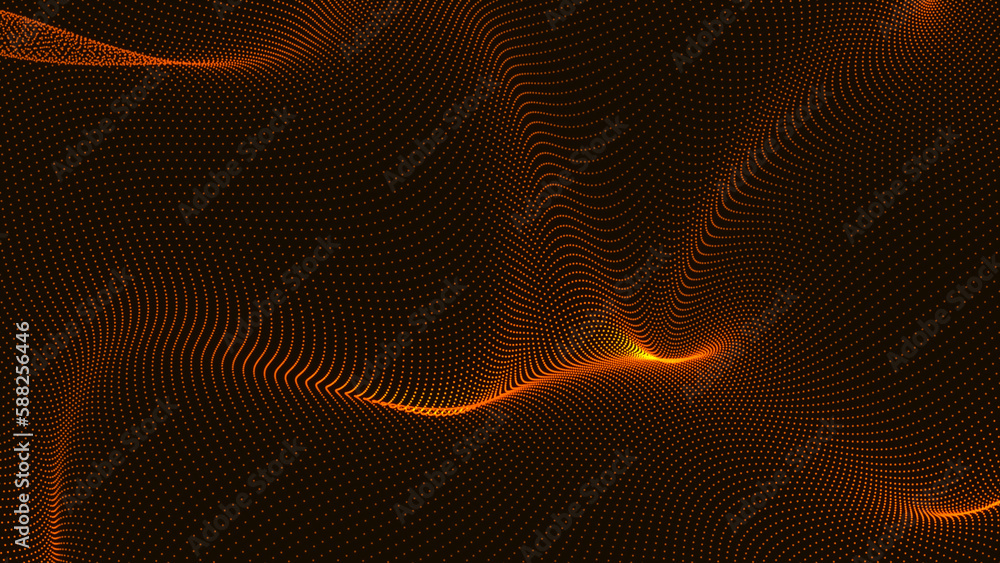 Poster molecule and communication background. wave flow. data technology illustration. abstract background 