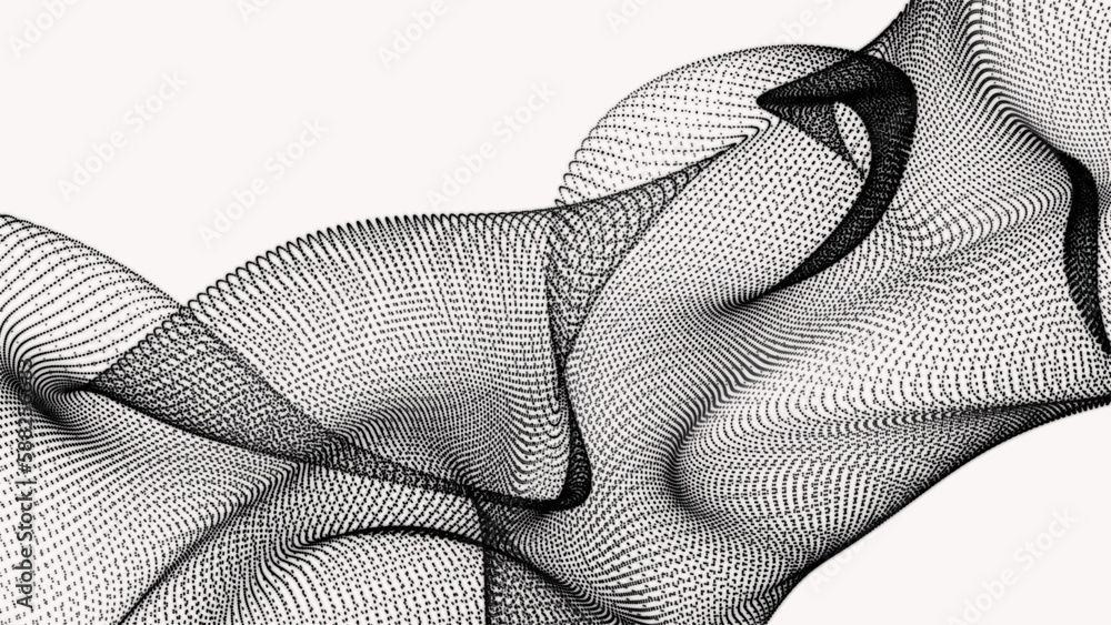 Aufkleber abstract decoration. 3d vector illustration. abstract dynamic wavy line dotted texture. modern futur