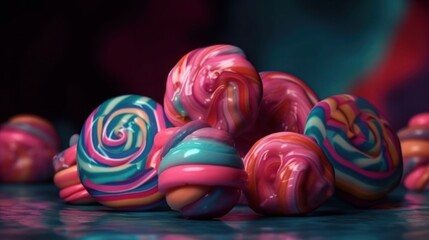 Fototapeta na wymiar Abstract smooth candy, generative ai