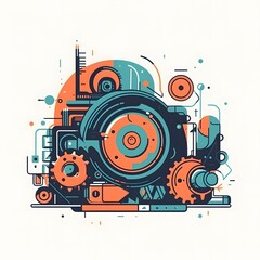 Obraz premium machine with gears automation