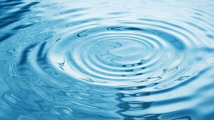 Blue water texture, blue mint water surface with rings and ripples. Spa concept background. Flat lay, copy space Generative AI