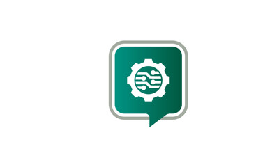 Technology digital transformation, system information. Gear Cog Wheel industry logo design vector icon illustration isolated