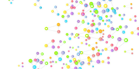 Social media marketing icons internet tags target