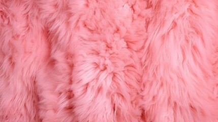 Pink sheep fur Natural sheepskin background texture Generative AI