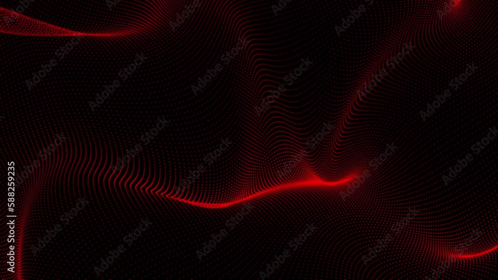 Poster abstract red dynamic wavy line dotted animated backgrounds. futuristic simple dots pattern. halftone