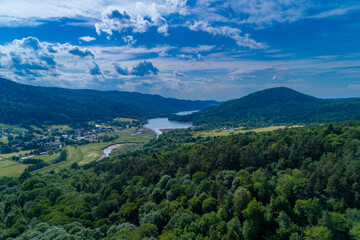 Klimkówka latem z lotu ptaka 