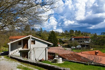 View of Skocjan village near Matavun and Divaca in Primorska, Slovenia