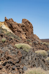 Fantastic rock formations in El Teide National Park on Tenerife, Spain