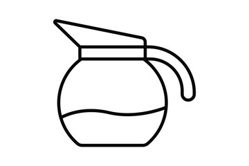 Coffee pot icon illustration. icon related to coffee element. Line icon style. Simple vector design editable