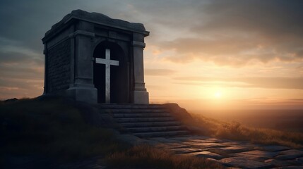 Fototapeta premium sunset over the tomb