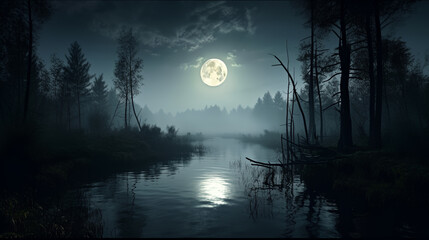 swamp at night
