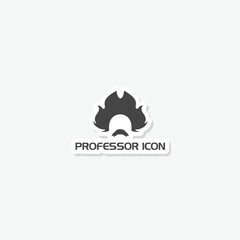 Professor icon sticker isolated on white