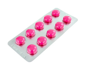pink pills pack on transparent background png file