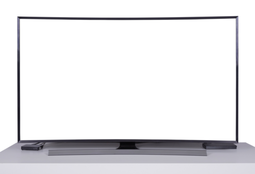 LED TV with blank screen on transparent background png file - Powered by Adobe
