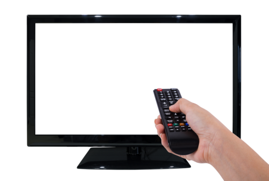 LED TV with blank screen on transparent background png file - Powered by Adobe