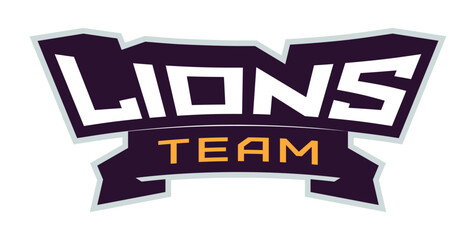 Bold sports font for panther mascot logo. Text style lettering for esport, leo mascot logo, sport team, college club. Font on ribbon. Vector illustration isolated on background